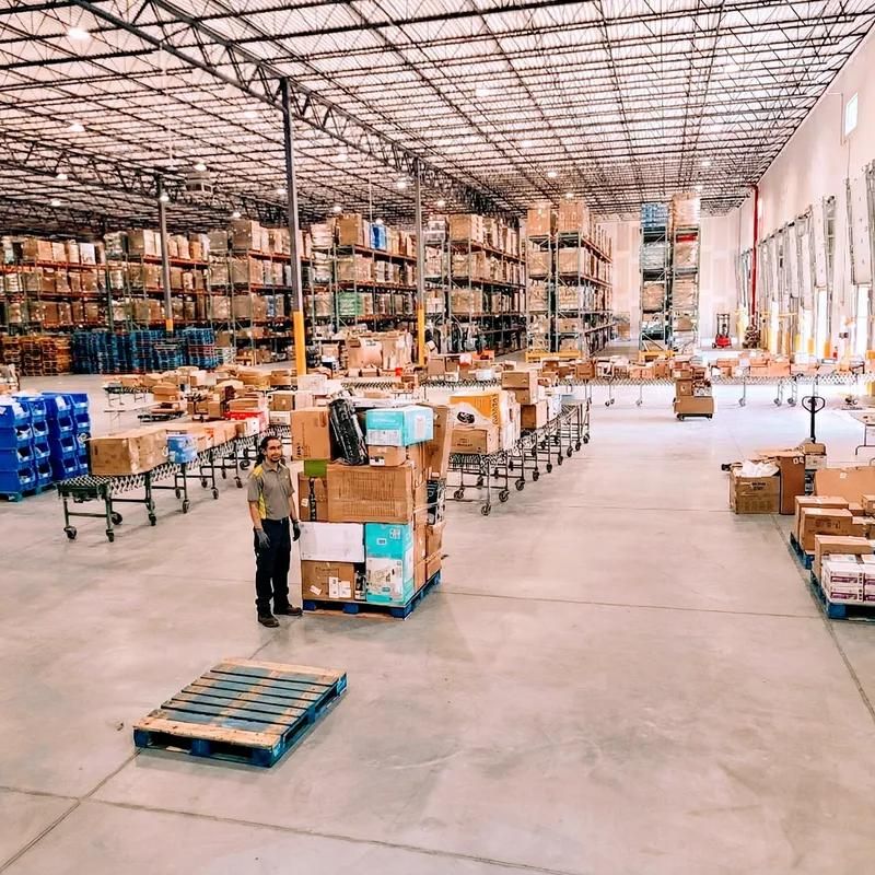 Warehouse with excess inventory